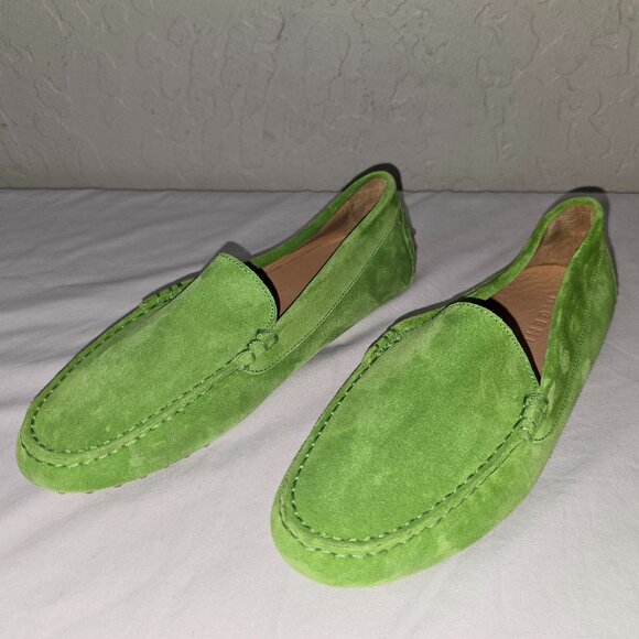 M. Gemi Women's Drivers The Felize LIME GREEN Suede Loafers Moccasin Slip-On 39 - Picture 7 of 12
